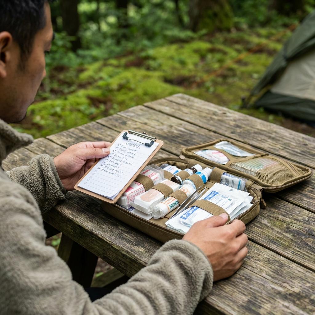 救急セット点検風景