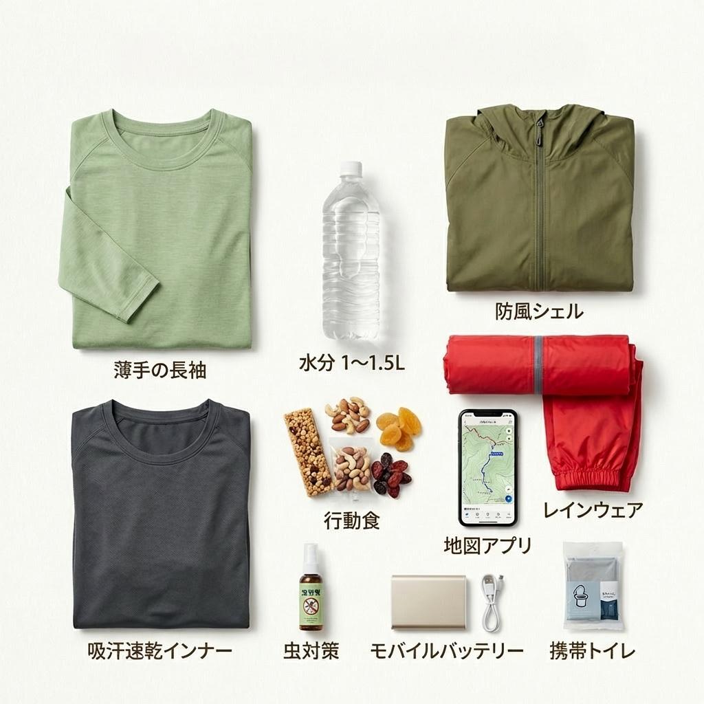 リュックと登山道具の準備