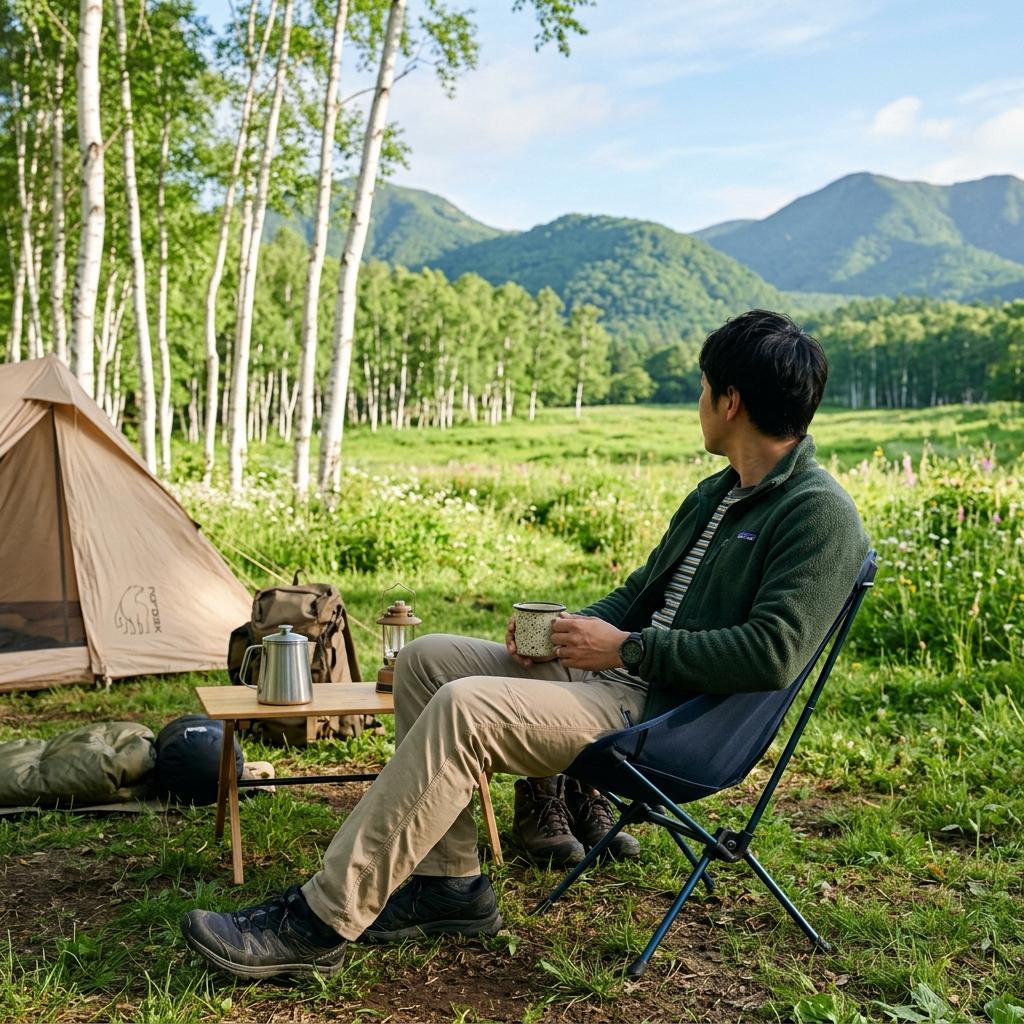 高原での朝のコーヒータイム