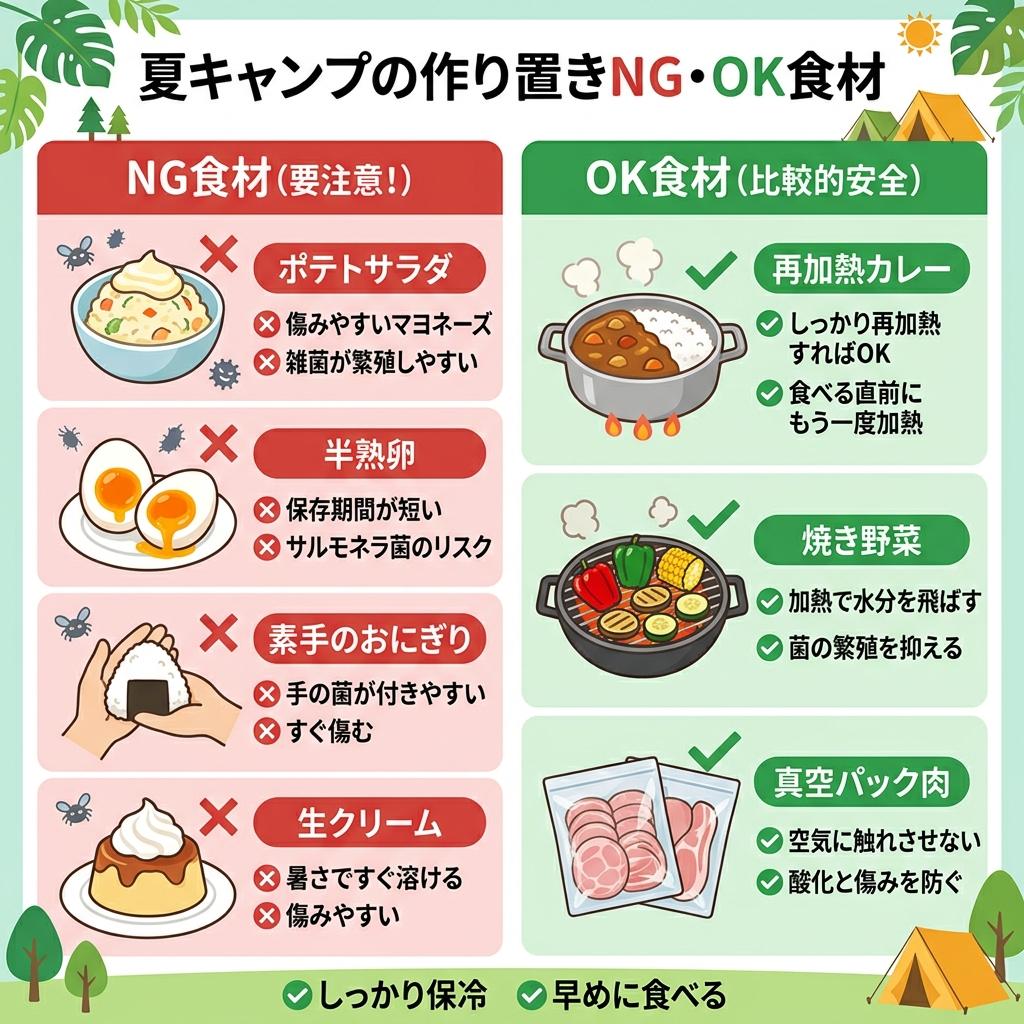 作り置きNG食材の一覧図