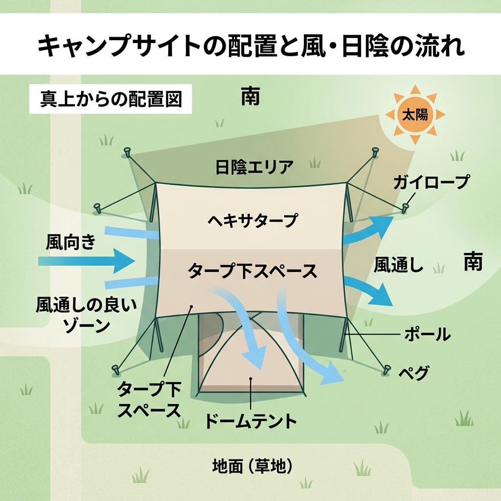 タープとテントのレイアウト図