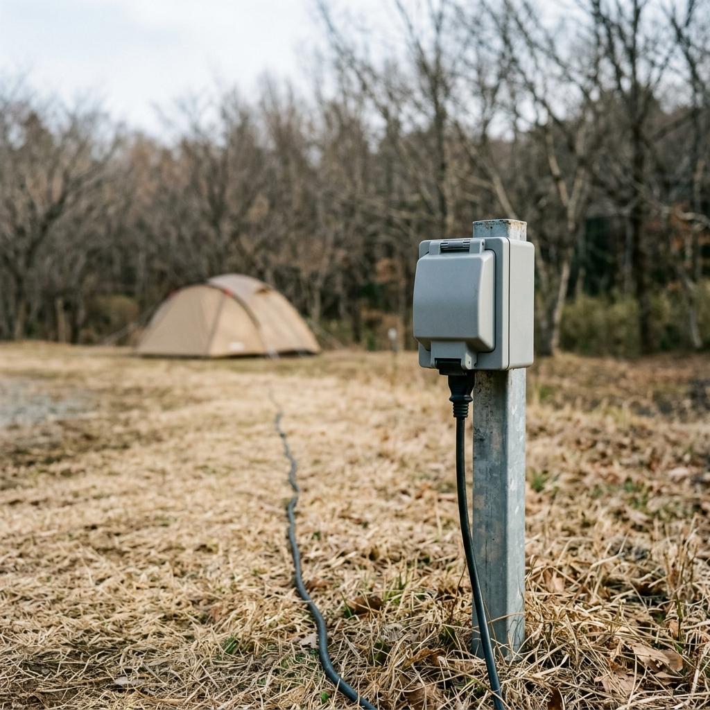 区画の脇にある電源ボックス