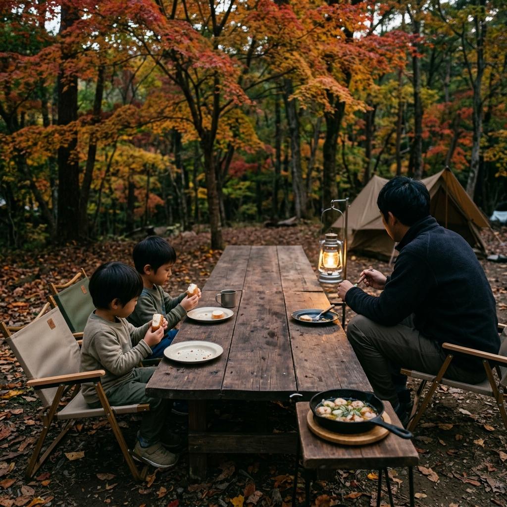 アヒージョを囲む親子の食卓