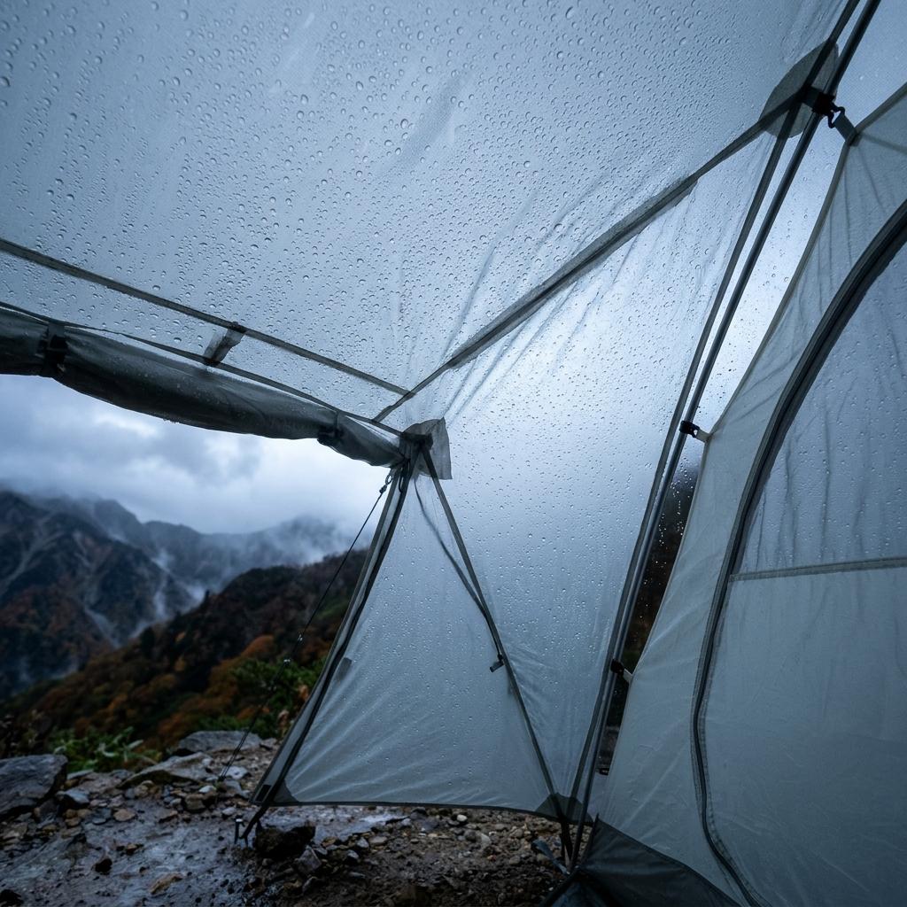 フライの内側についた結露の水滴