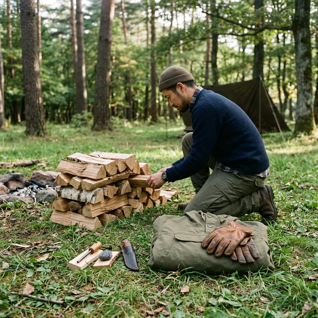 焚き火に適した服装とギアの準備